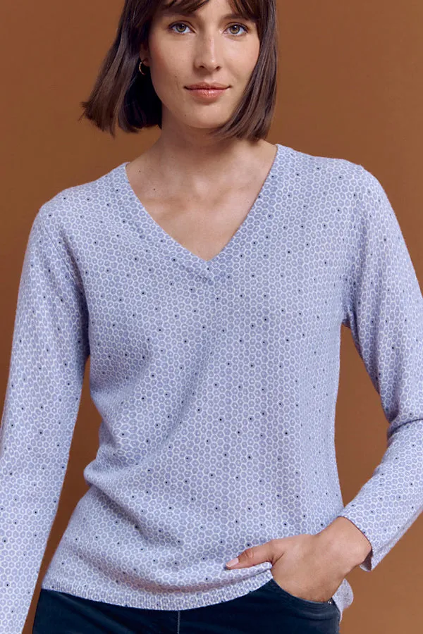 ALVEOLE WOOL AND CASHMERE V-NECK JUMPER