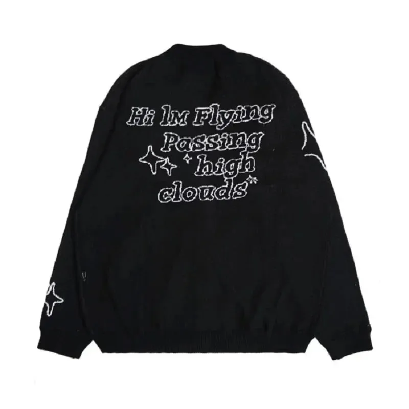 Back To School Joskaa 2024 Fall Fashion  Harajuku Skeleton V Neck Cardigan Knitwear Men Clothing Men Pullovers Sweaters Creative Stripes Streetwear Maiden Women Knitted