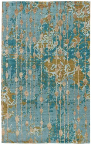 Connextion By Jenny Jones-Global CG08 Ruby Room Canal Blue/Dark Citron Rug