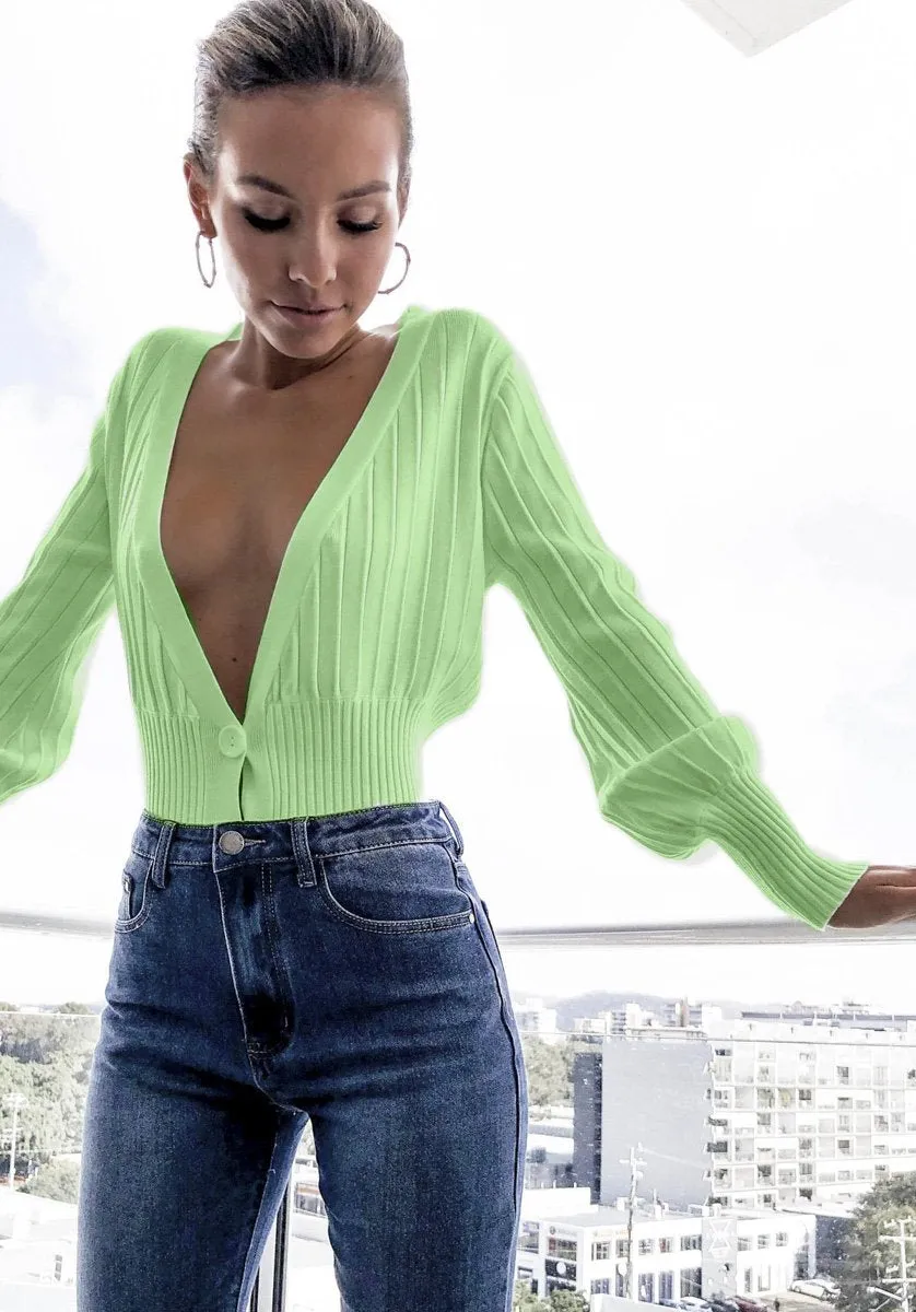 Cotton Solid Short Sweater - Multicolor