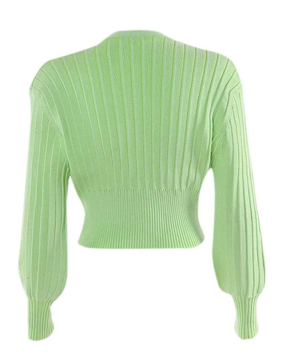 Cotton Solid Short Sweater - Multicolor