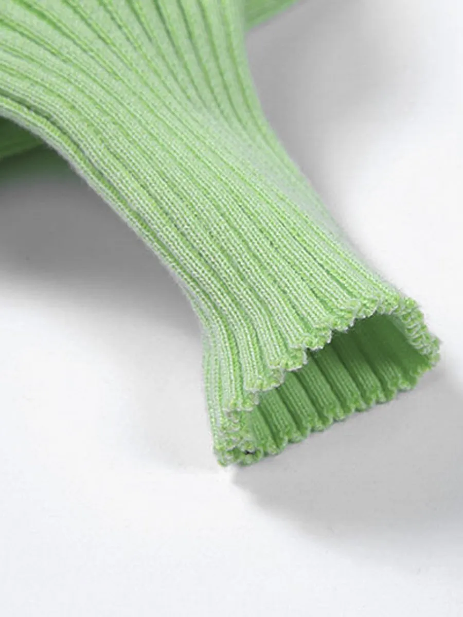 Cotton Solid Short Sweater - Multicolor