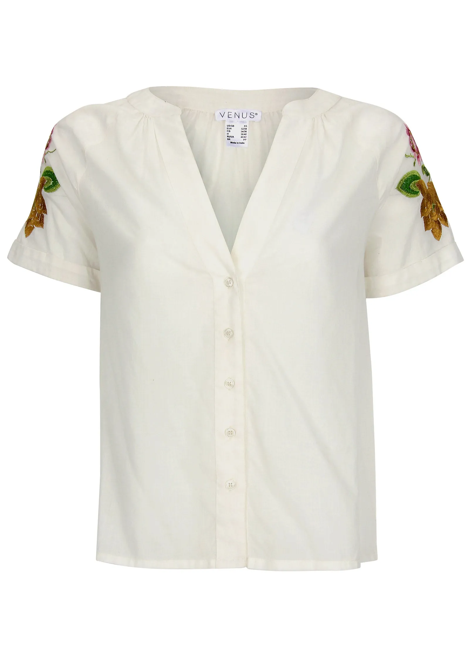 Embroidered Sheer Top - Off White