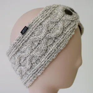 Infrared Knit Lined Wool Headband with Buttons