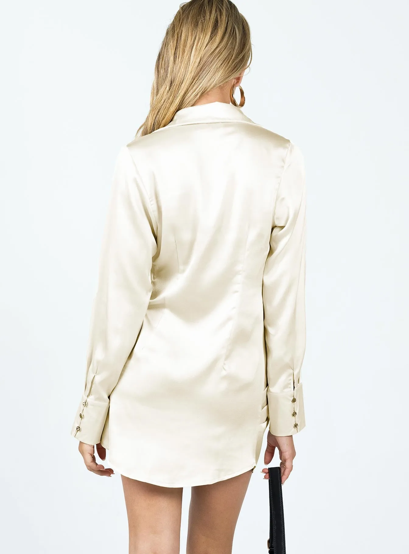 Ixia Long Sleeve Mini Dress Cream