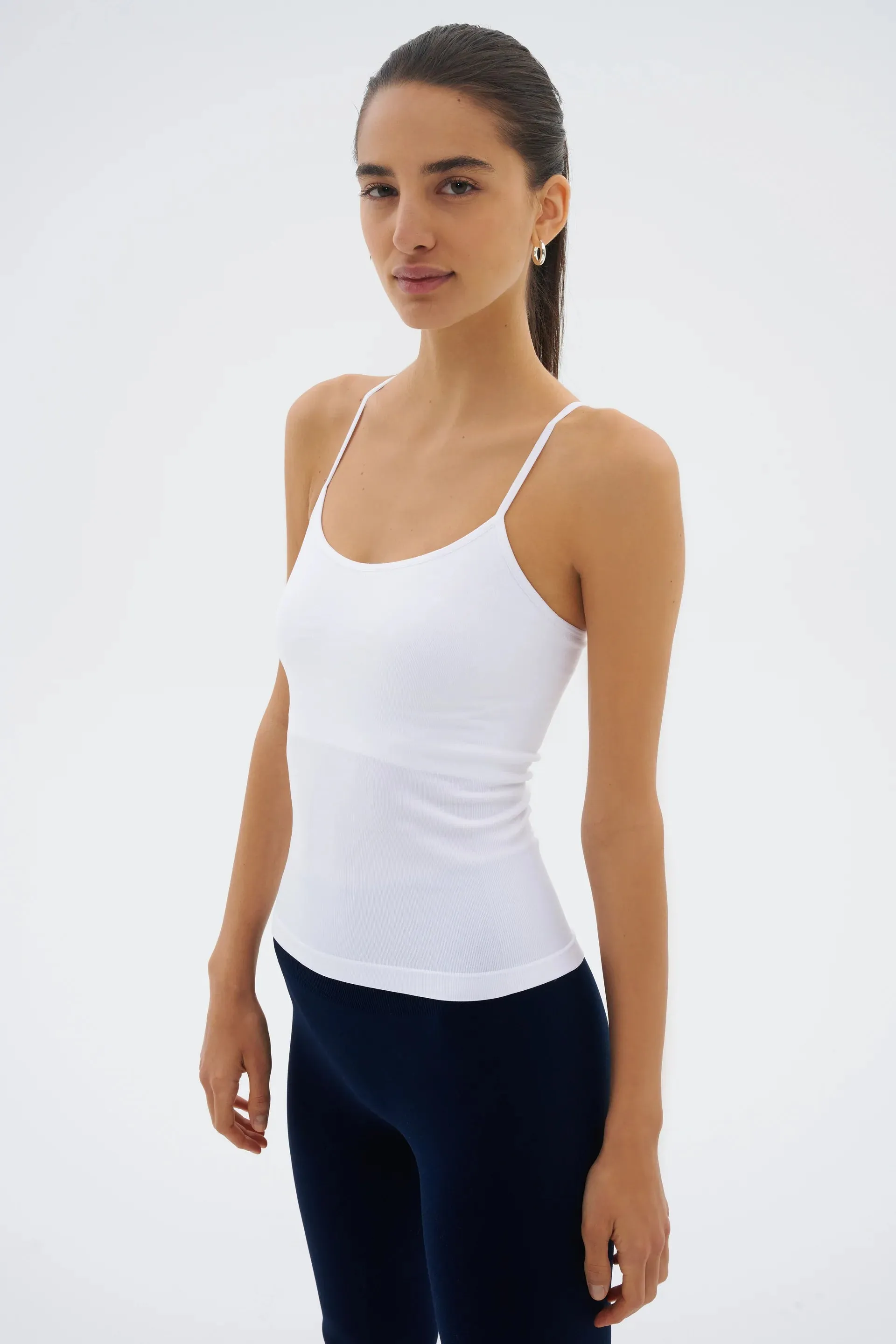 Loren Seamless Waist Length Tank White