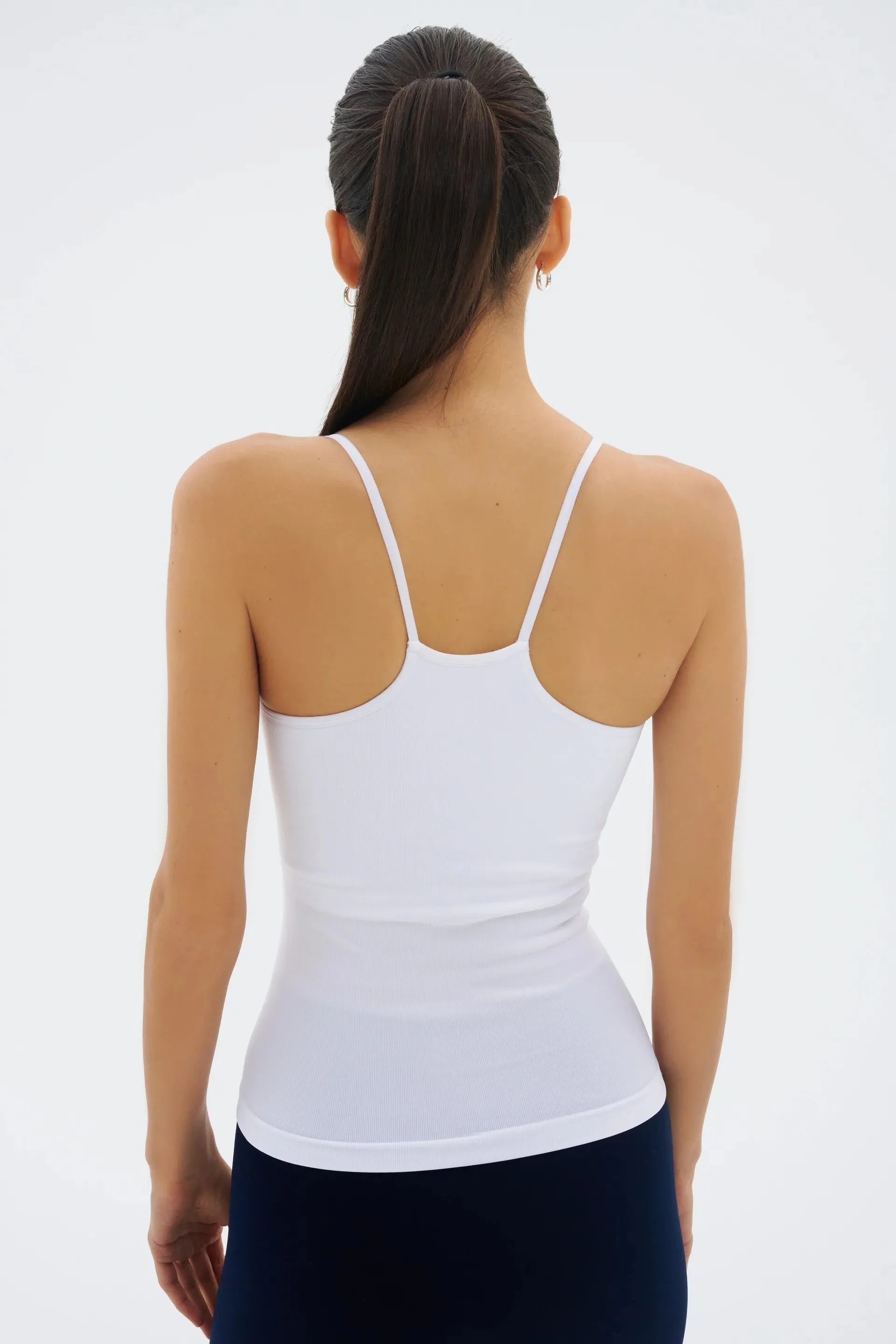 Loren Seamless Waist Length Tank White