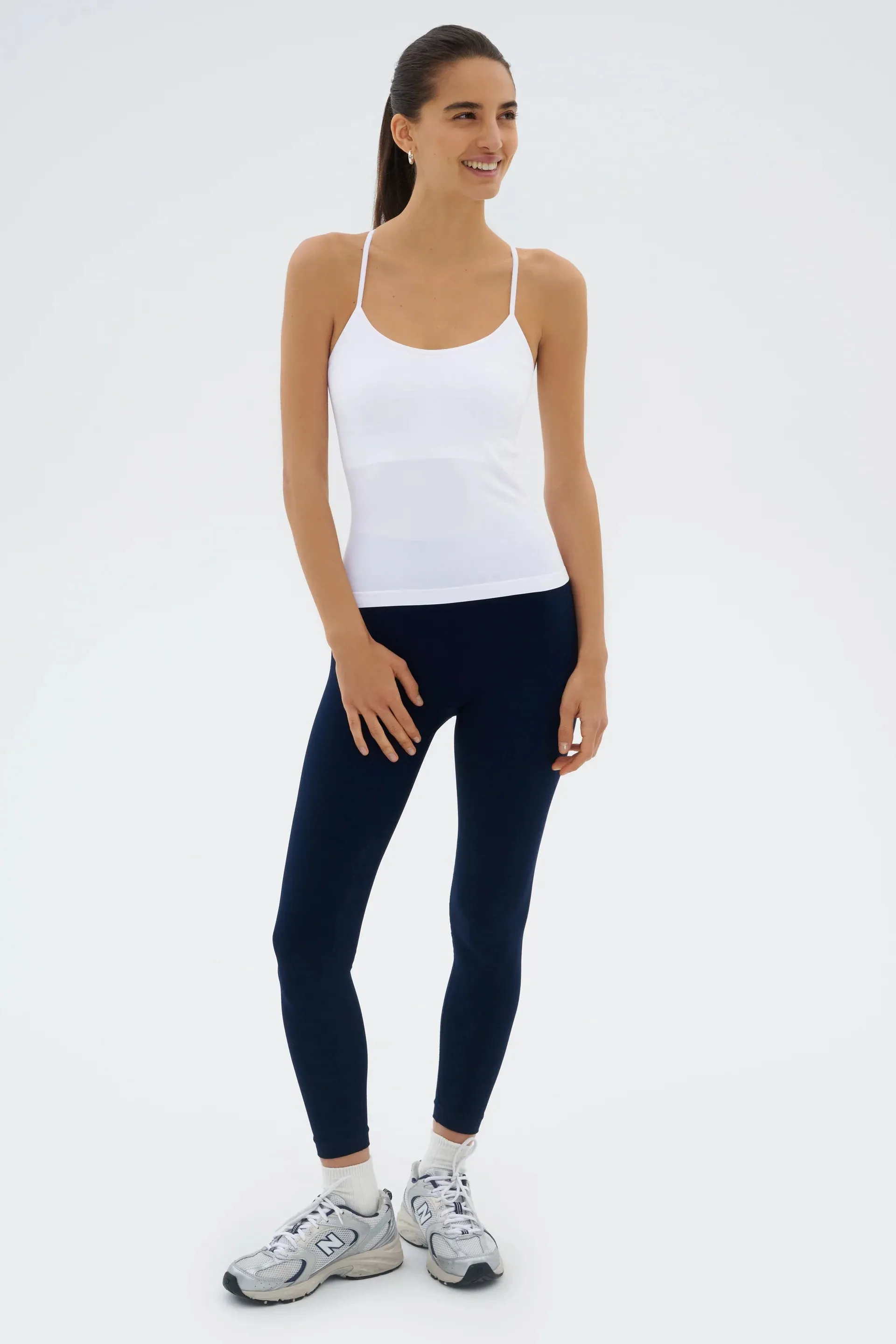 Loren Seamless Waist Length Tank White