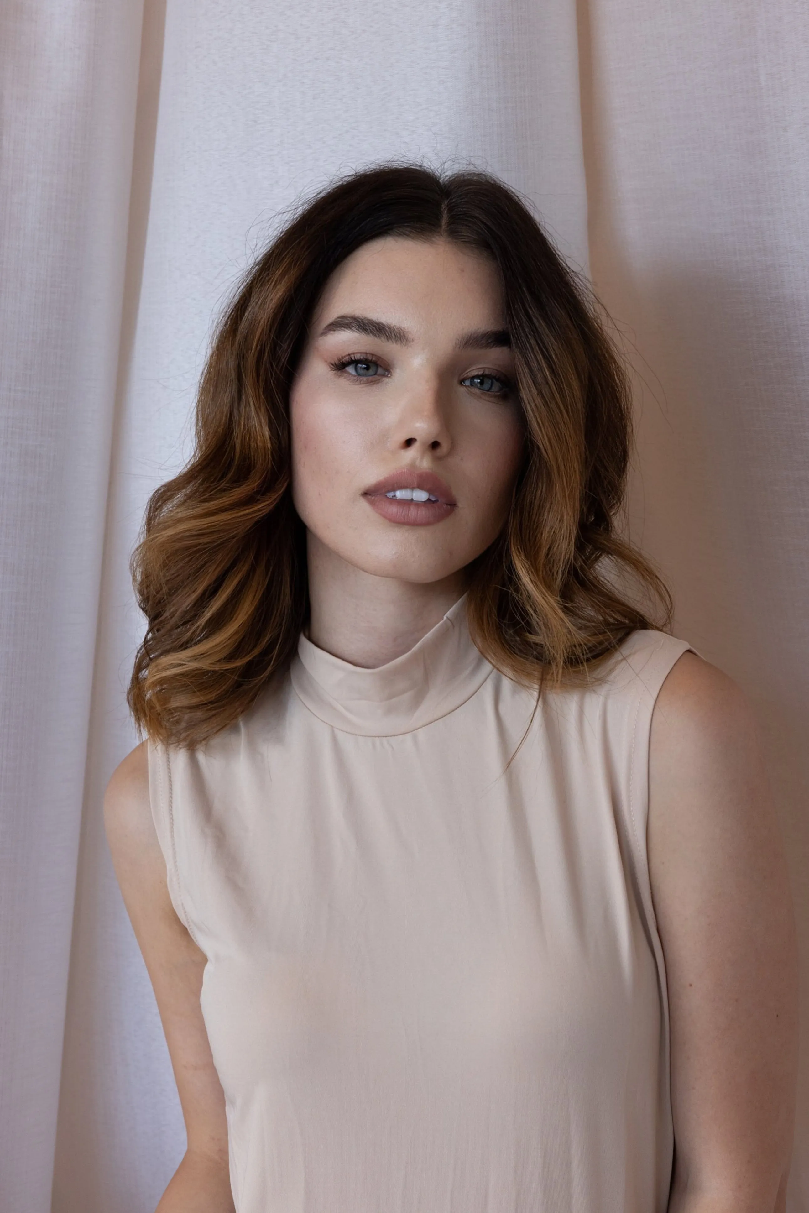 Luxe Sleeveless Slip Dress Clay