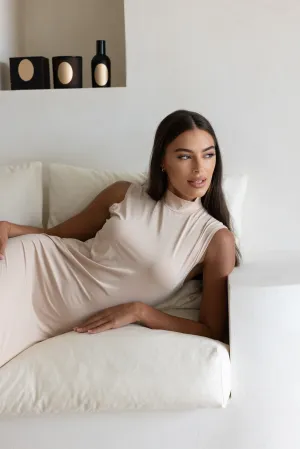 Luxe Sleeveless Slip Dress Clay