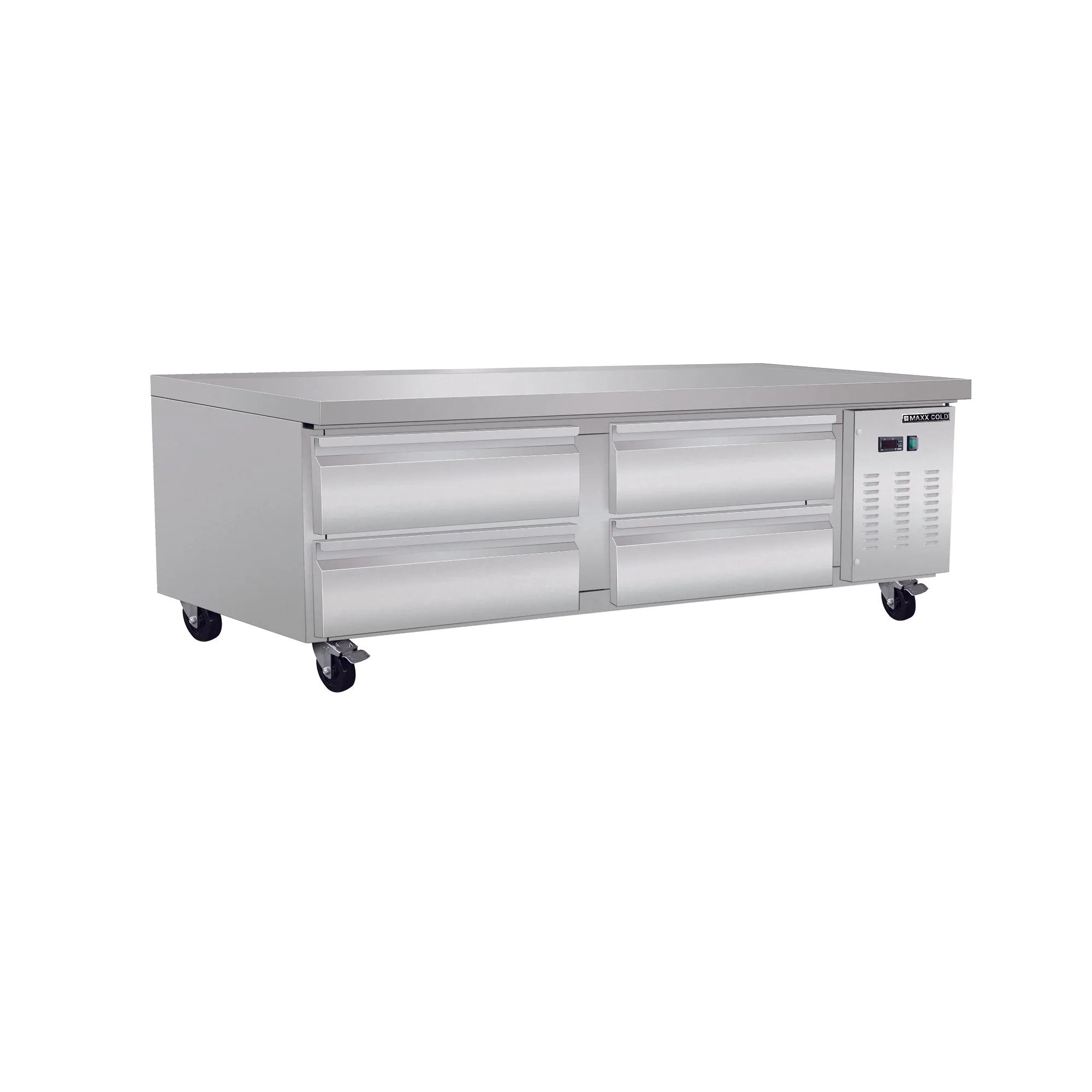 Maxx Cold - MXCB72HC Four-Drawer Refrigerated Cheg Base, 74"W, 11.1 cu. ft. Storage Capacity, in Stainless Steel