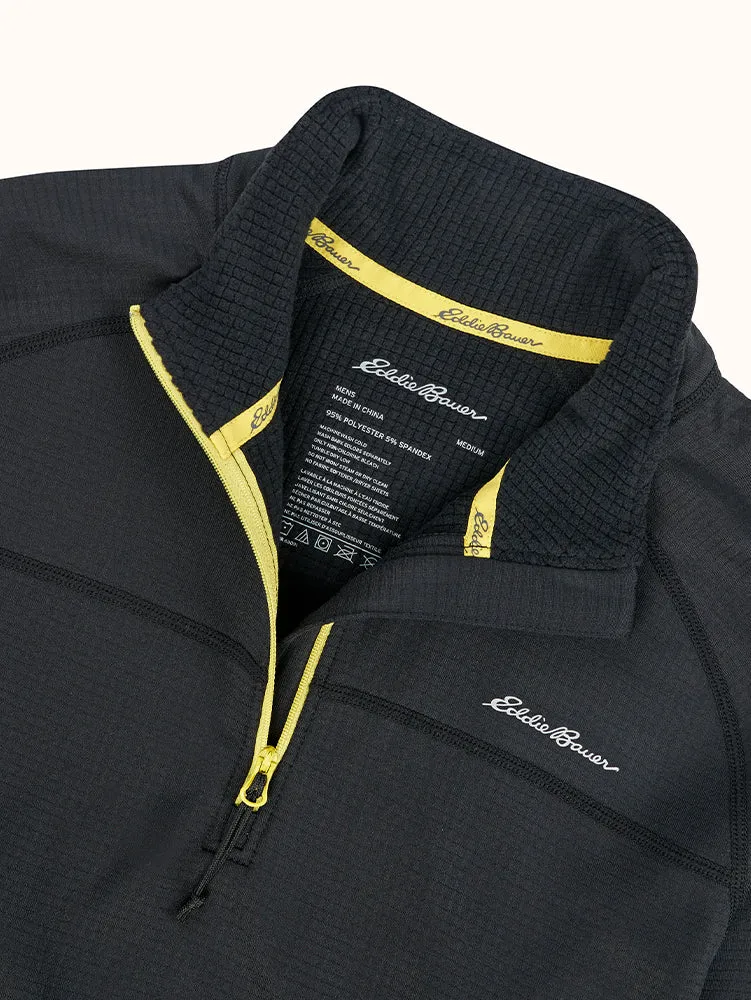 Men's Heavyweight Fleece Half-Zip Thermal Top - Black