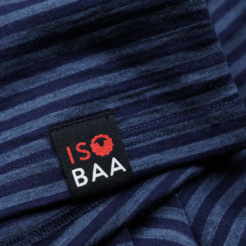 Mens Merino 180 Short Sleeve Polo Shirt (Stripe Navy/Denim)