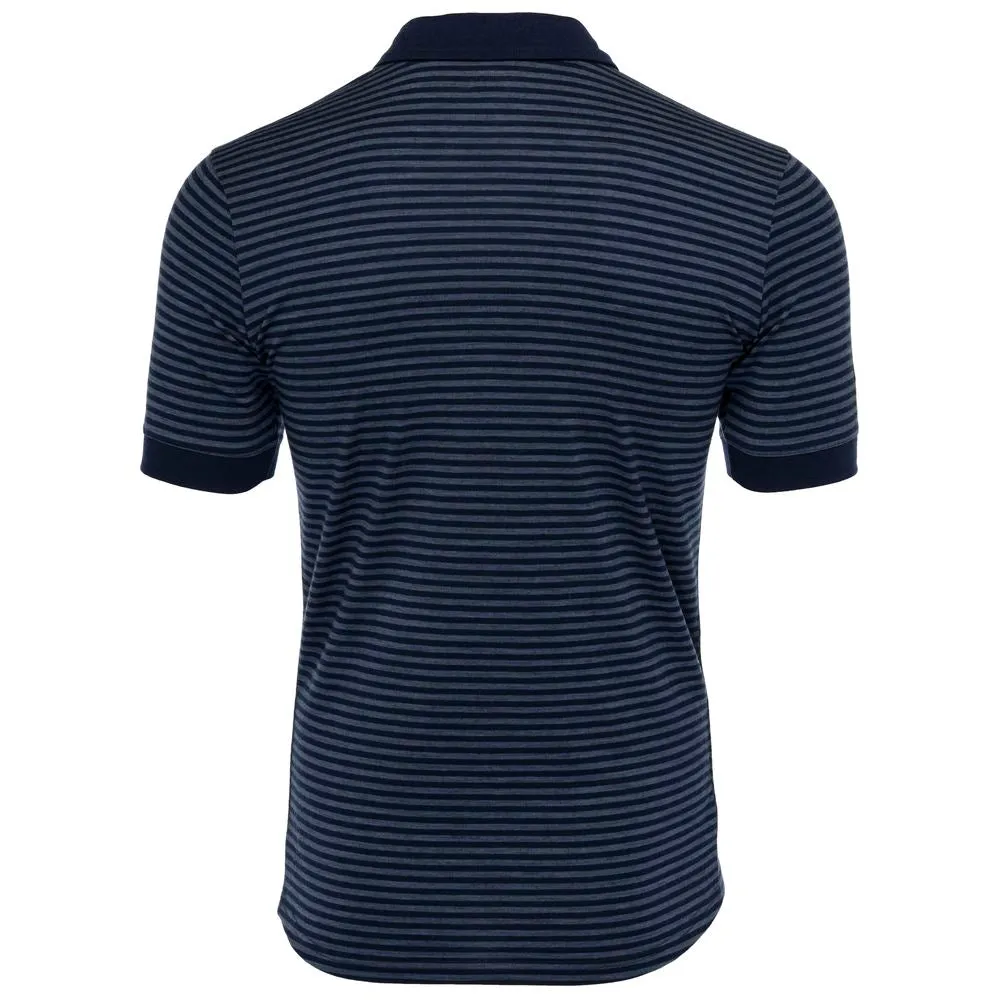 Mens Merino 180 Short Sleeve Polo Shirt (Stripe Navy/Denim)