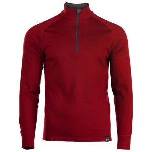 Mens Merino 200 Long Sleeve Zip Neck (Red)