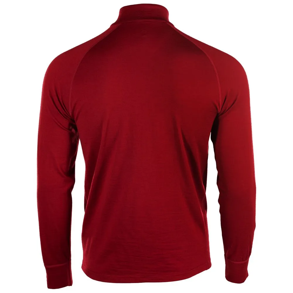 Mens Merino 200 Long Sleeve Zip Neck (Red)