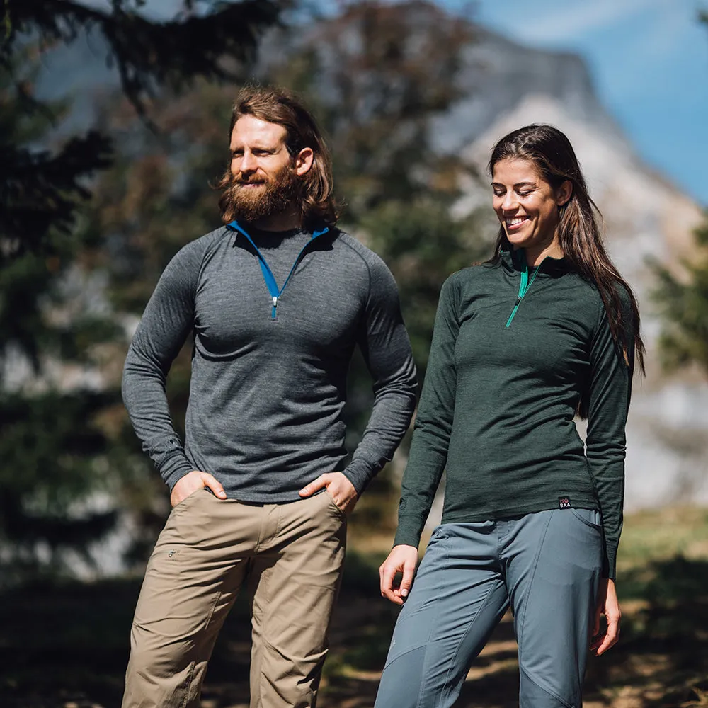 Mens Merino 200 Long Sleeve Zip Neck (Smoke)