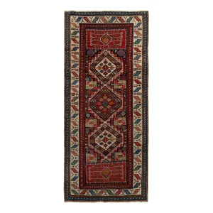 Multicolored Traditional Wool Runner - 3'07" x 8'2"