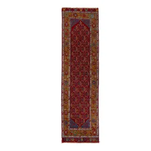 Multicolored Traditional Wool Runner - 3'7" x 13'4"