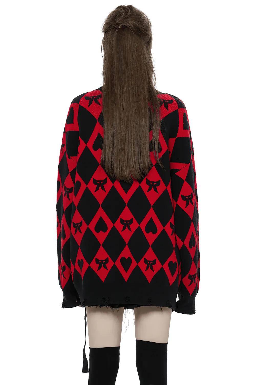 Original Diamond Weave Pattern Knit Cardigan With Buttons