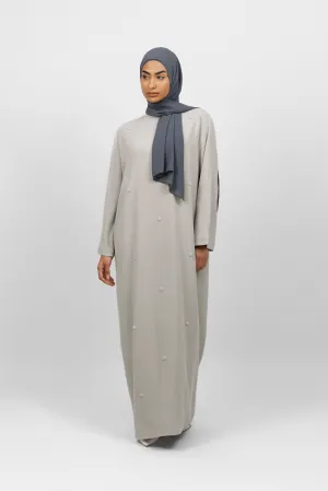 Pearl Relaxed Fit Abaya - Dove Grey