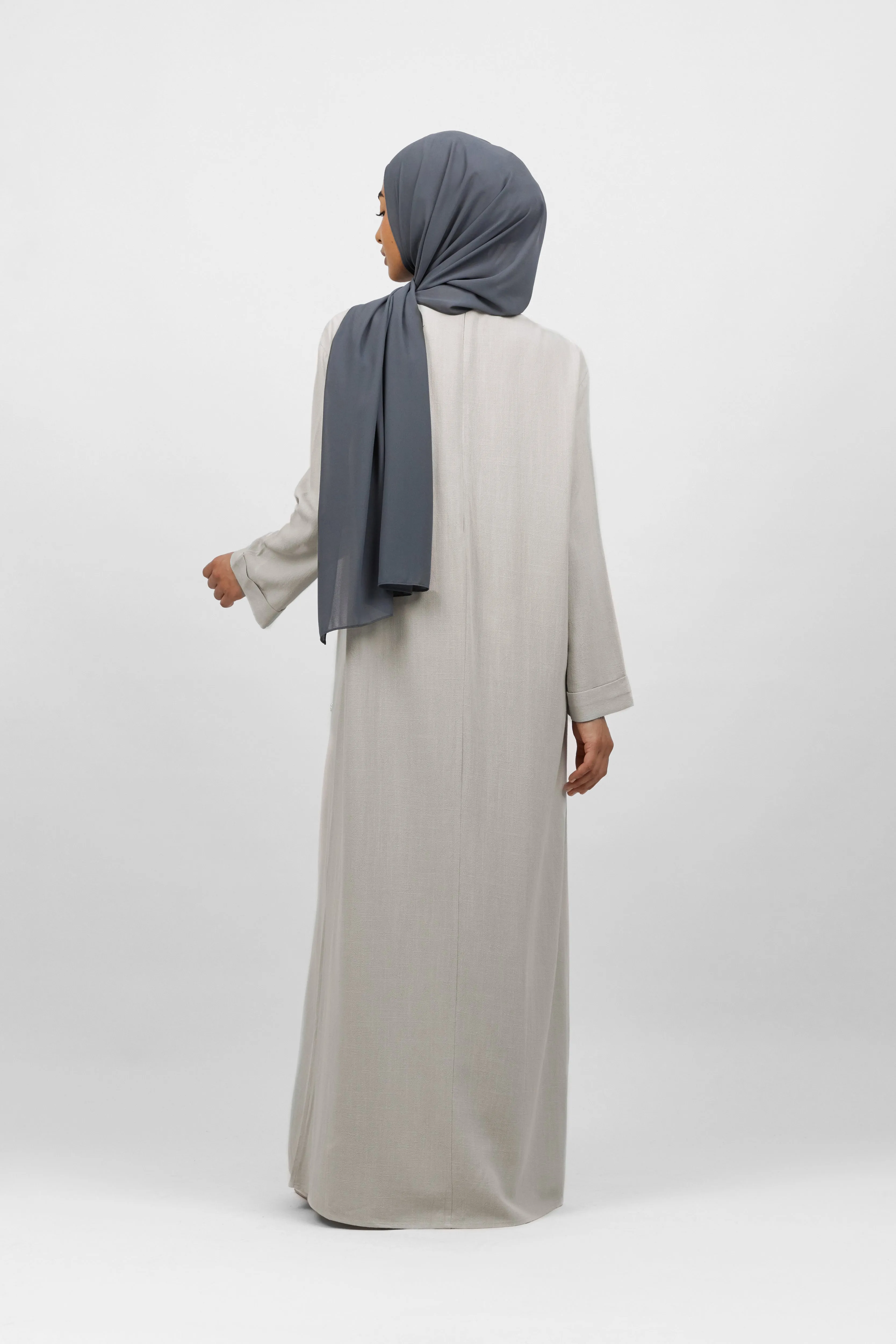 Pearl Relaxed Fit Abaya - Dove Grey