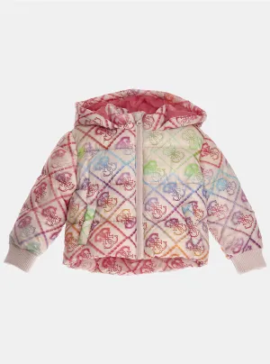 Pink Multi Hooded Padded Jacket (2-7)