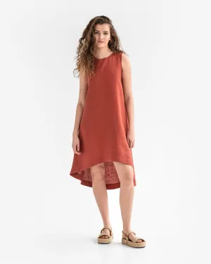 Royal TOSCANA linen dress in Clay