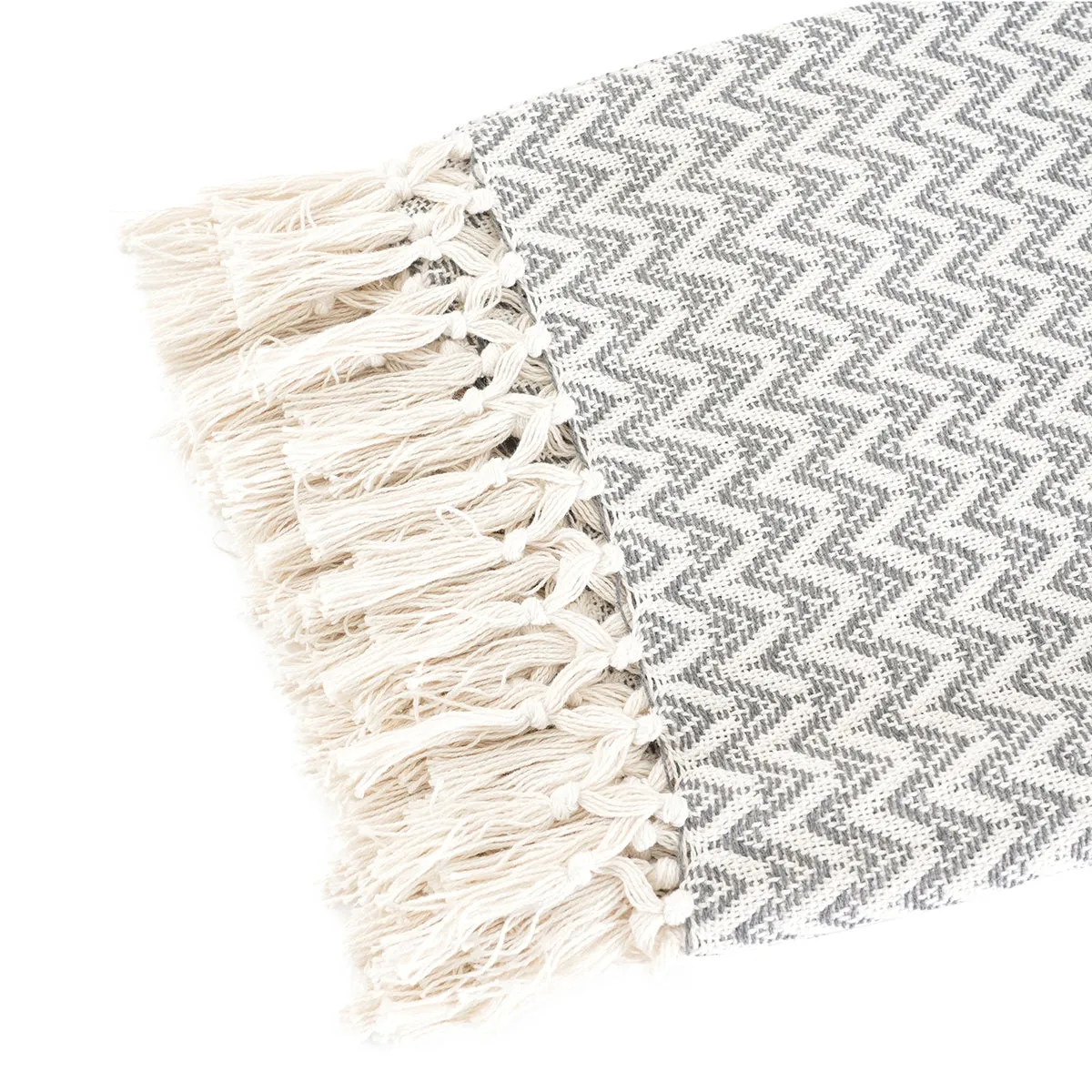 Rurban Rhupsodic Textuerd Chevron Grey Woven 1PC Throw