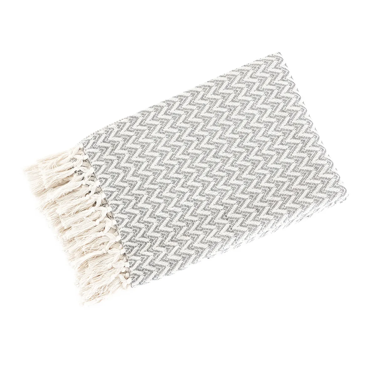 Rurban Rhupsodic Textuerd Chevron Grey Woven 1PC Throw