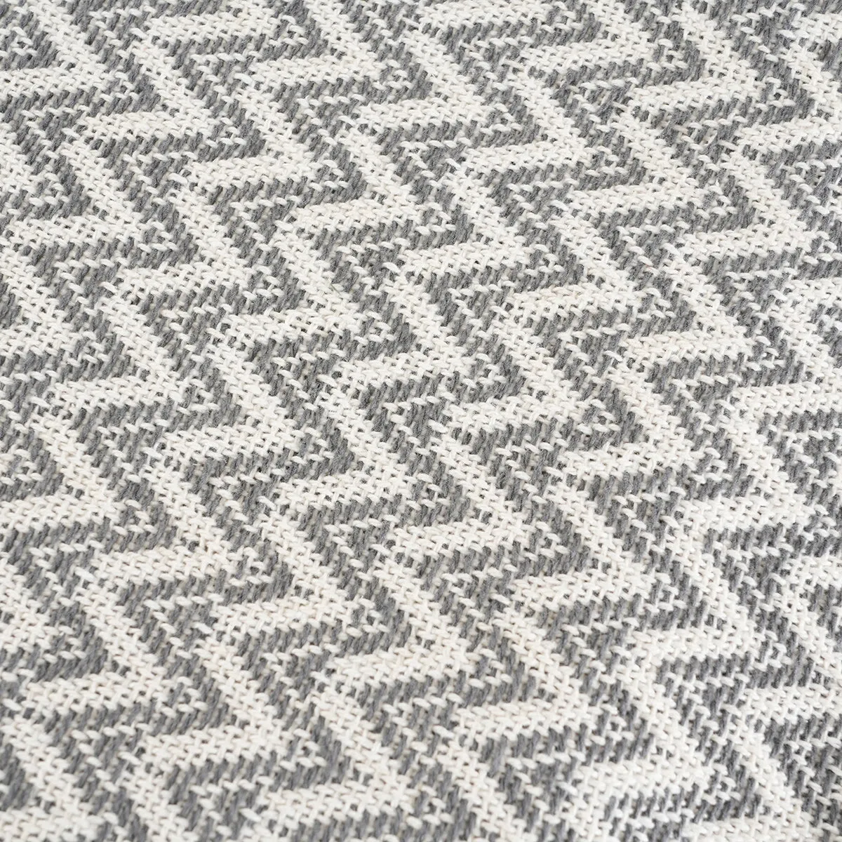Rurban Rhupsodic Textuerd Chevron Grey Woven 1PC Throw