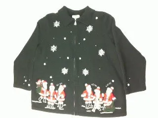 Singing Santa's- Large Christmas Sweater