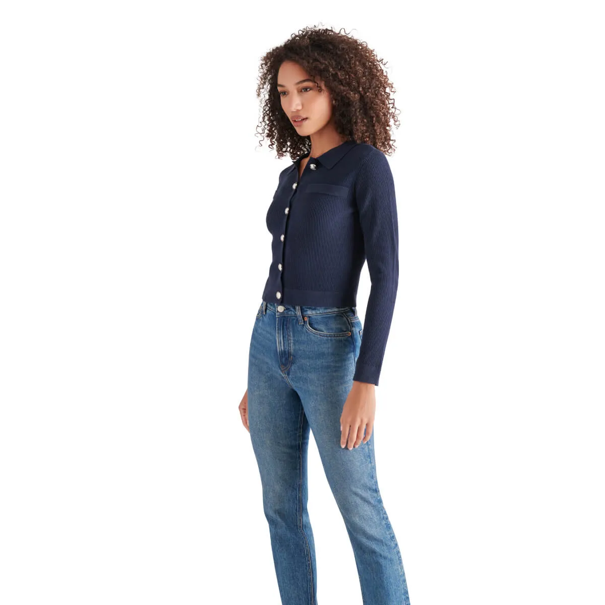 Steve Madden Ayda Contrast-Tipped Cardigan