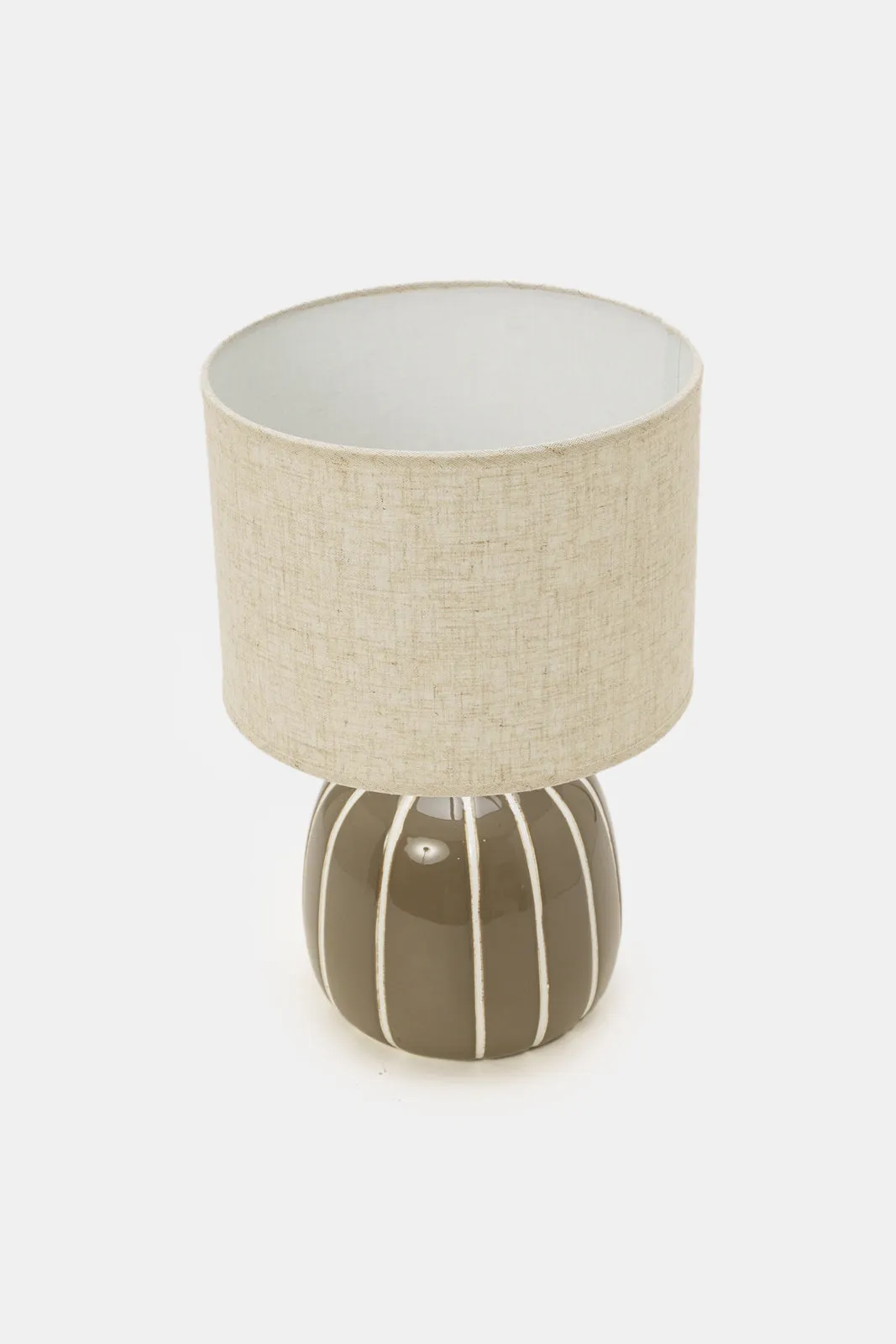 Taupe Big Embossed Base Table Lamp