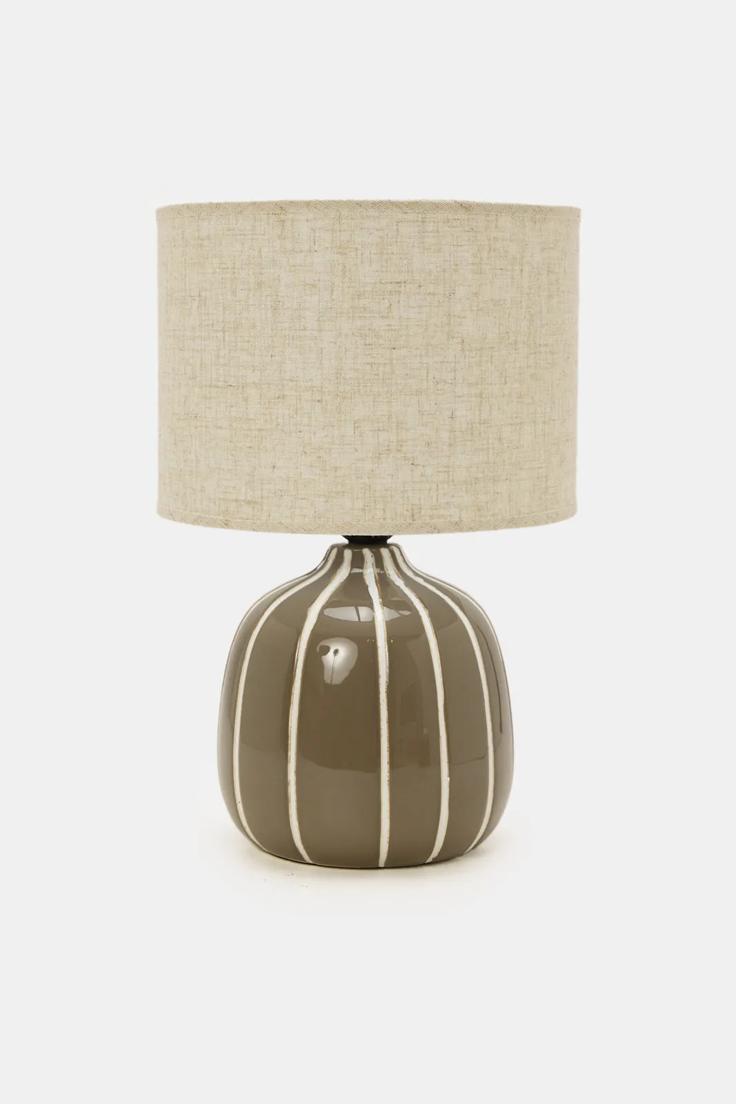 Taupe Big Embossed Base Table Lamp