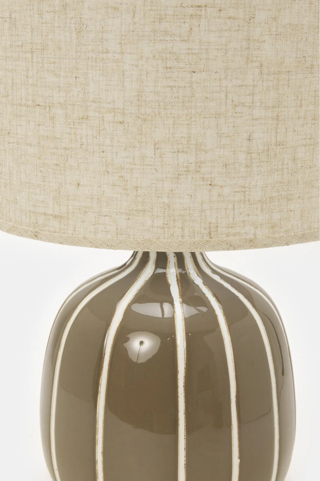Taupe Big Embossed Base Table Lamp
