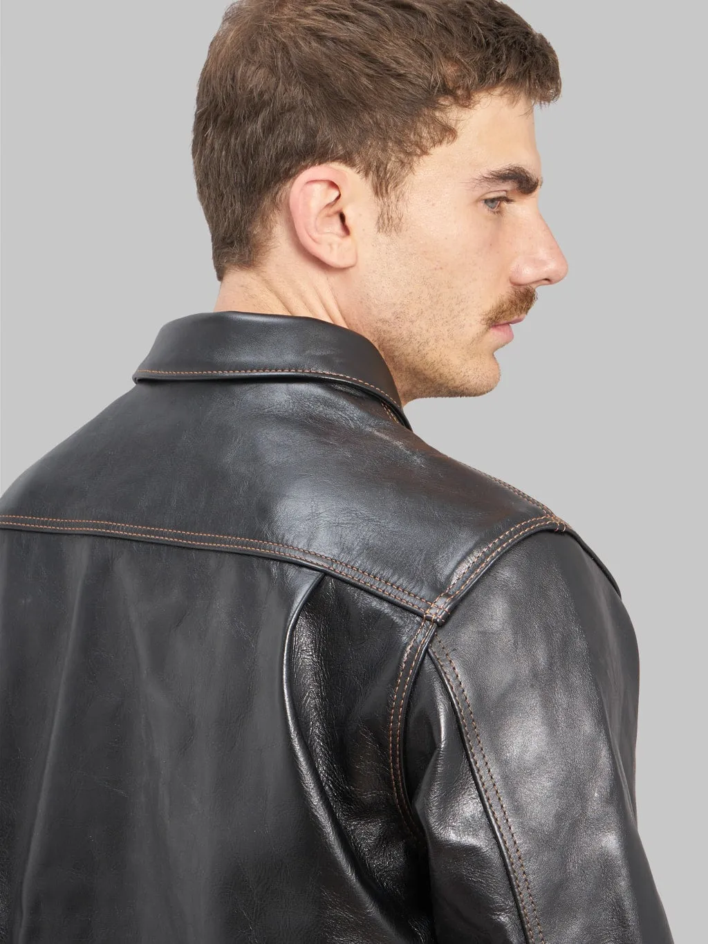 The Flat Head FN-LJ-HJ002 Horsehide 50's Type II Jacket Black