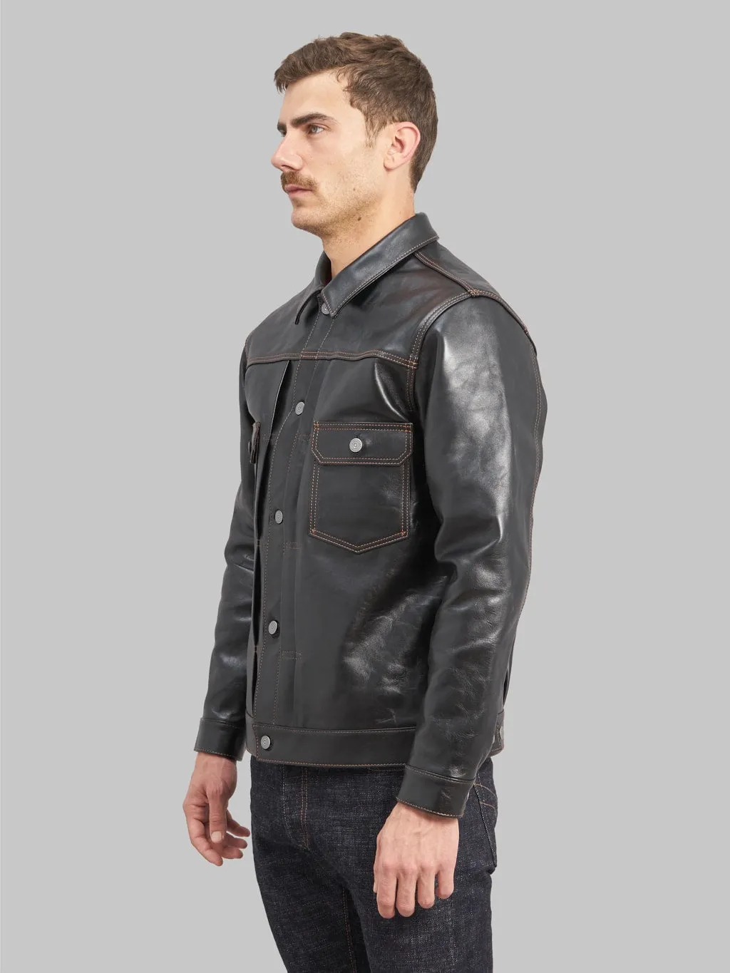 The Flat Head FN-LJ-HJ002 Horsehide 50's Type II Jacket Black