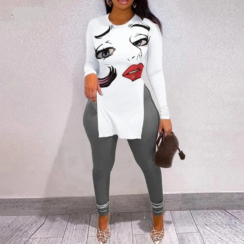 Tracksuit For Women Casual Split Fork