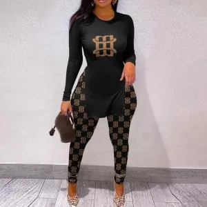 Tracksuit For Women Casual Split Fork