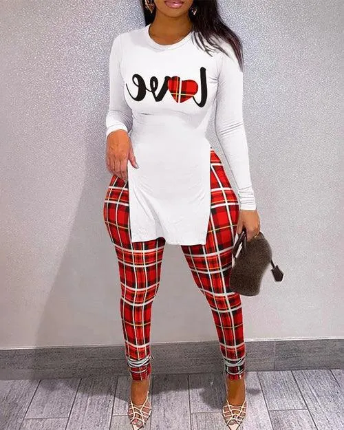 Tracksuit For Women Casual Split Fork