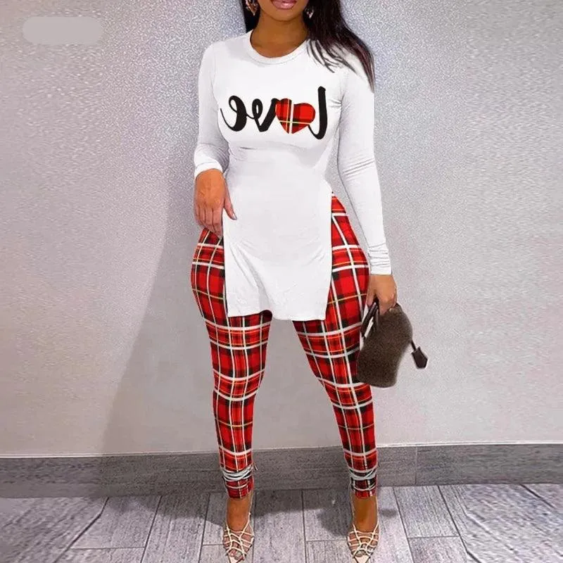 Tracksuit For Women Casual Split Fork