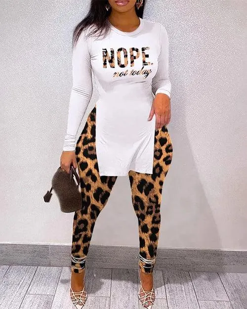 Tracksuit For Women Casual Split Fork