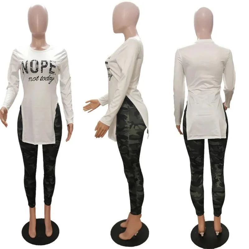 Tracksuit For Women Casual Split Fork