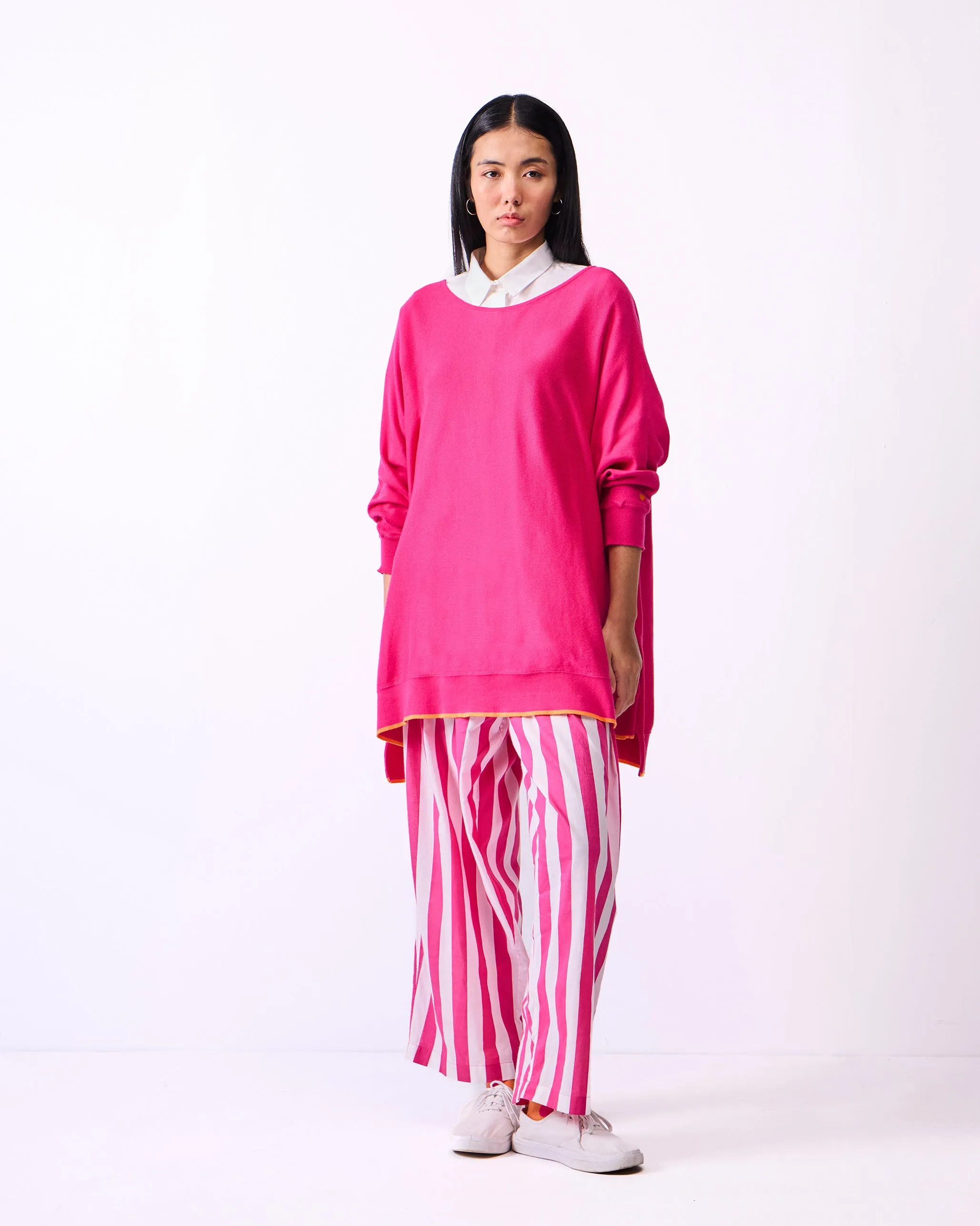 Victoria Boatneck Pullover - Fuchsia