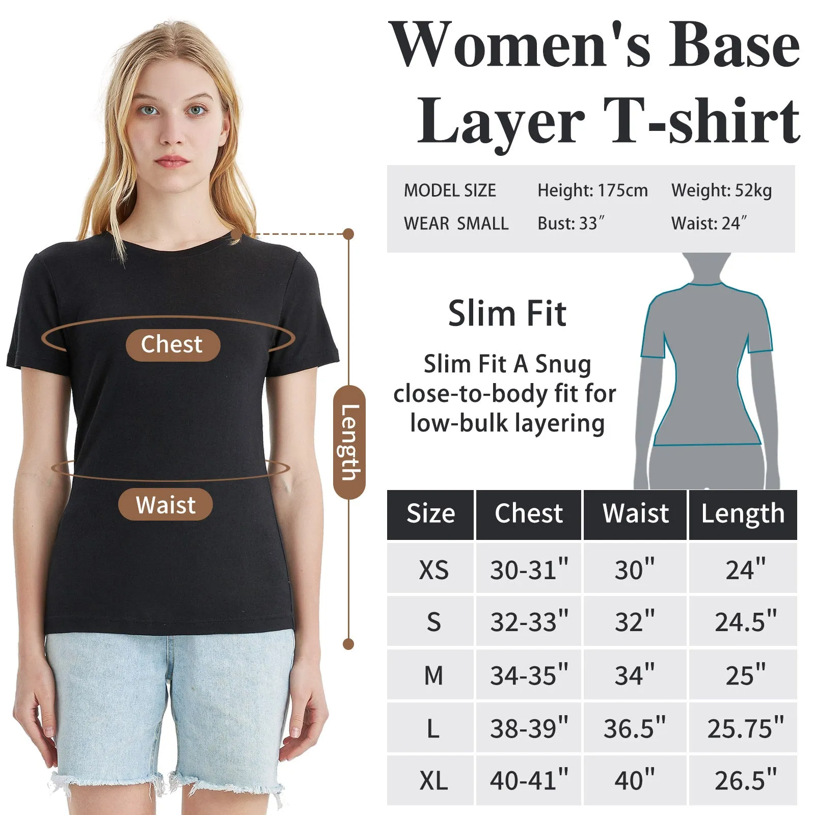 Women's Merino 170g Classic Short Sleeve T-Shirt Black