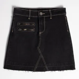 Zipper Denim Skirt